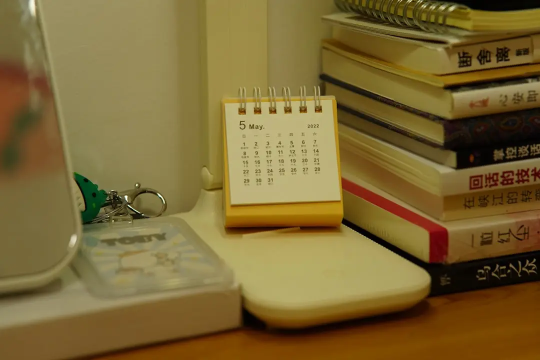 Desk calendar and planning materials